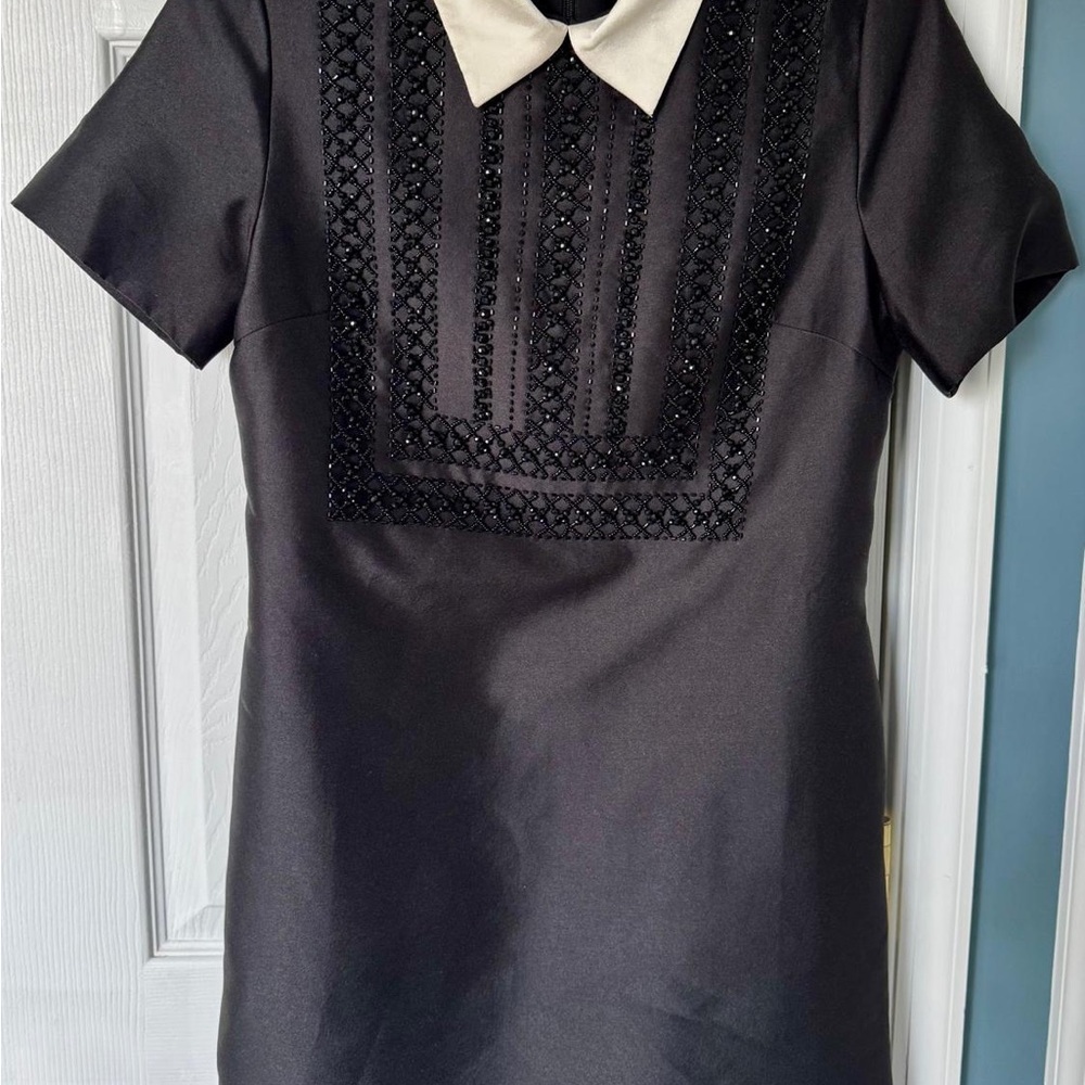 Black Dress with White Collar